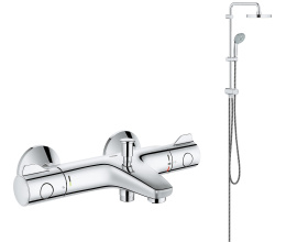 Душевая система GROHE New Tempesta 200 с термостатом для ванны, хром (NB0032)