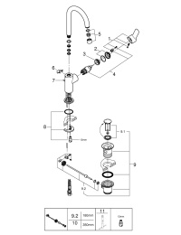 Смеситель для раковины GROHE BauEdge, L-size, хром (23760000)