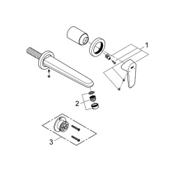 Внешняя часть смесителя для раковины GROHE Eurodisc Cosmopolitan на 2 отверстия, хром (19974002)