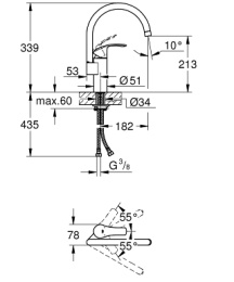 Смеситель для кухни GROHE Eurosmart, хром (33202002)
