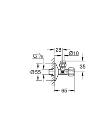 Угловой вентиль 3/8 дюйма GROHE, хром (22053000)