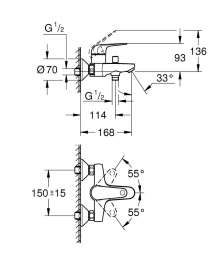 Смеситель для ванны однорычажный GROHE Swift, хром (24335001)