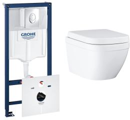 Комплект инсталляции GROHE Rapid SL 4 в 1 с унитазом Euro Ceramic и сиденьем (NW0141)