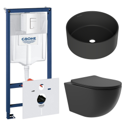 Комплект инсталляции GROHE Rapid SL 38772SH0 с унитазом Aqueduto OVO OVO0140 и раковиной Aqueduto ESPIRAL D400 ESP0140 (NW0424)