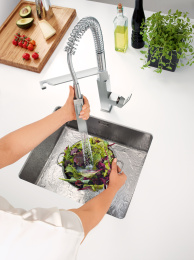 Смеситель для кухни GROHE Eurocube, суперсталь (31395DC0)