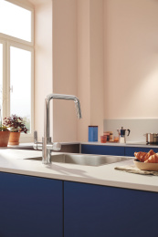 Смеситель для кухонной мойки GROHE Blue Pure Start с функцией фильтрации, без фильтра в комплекте, хром (30595000)
