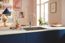 Смеситель для кухонной мойки GROHE Blue Pure Start с функцией фильтрации, с угольным фильтром в комплекте, хром (30596000)