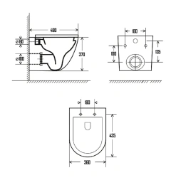 Комплект инсталляции GROHE Rapid SL 38775001 с унитазом AQUAme AQM2002MB и сиденьем с микролифтом (NW0308)