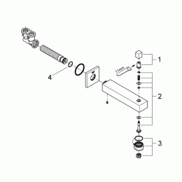 Излив для ванны GROHE Universal Cube с переключателем ванна/душ, хром (13304000)