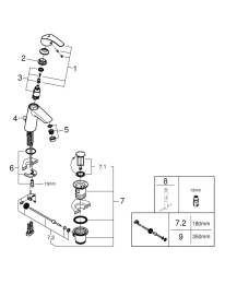 Смеситель для раковины GROHE Eurosmart, M-size, хром (23322001)