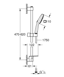 Душевой гарнитур GROHE Tempesta Cube 110 с мыльницей, 3 режима струи, хром (27929003/U), уцененный товар