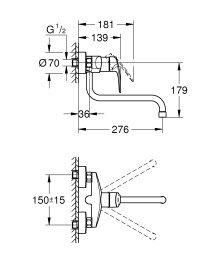 Смеситель для кухни GROHE Eurosmart, хром (32224003)