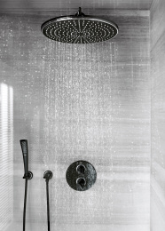 Внешняя часть термостата для душа GROHE Ondus, хром/черный бархат (19443KS0)