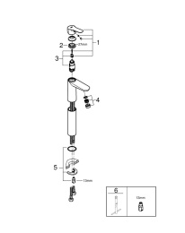 Смеситель для раковины GROHE BauEdge, XL-size, хром (23761000)