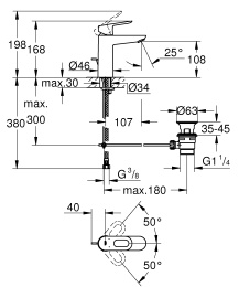Смеситель для раковины GROHE BauLoop, M-size, хром (23762000)