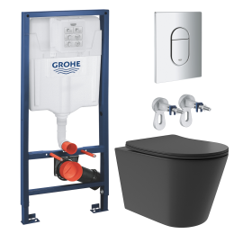 Комплект инсталляции GROHE Rapid SL NW0145/S с унитазом Aqueduto CONE Plus CONT0240 и раковиной Aqueduto ESPIRAL D400 ESP0140 (NW0417)
