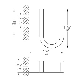 Крючок GROHE Selection, темный графит глянец (41039A00)