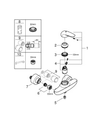 Смеситель для душа GROHE Wave, хром (32287001)