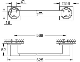 Держатель для полотенца GROHE Allure, 600 мм, холодный рассвет матовый (40341GN1)