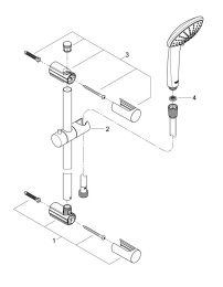 Душевой гарнитур GROHE QuickFix Vitalio Joy 110 Duo, 2 режима струи, душевая штанга 600 мм, 9,5 л/мин, хром (27326000)
