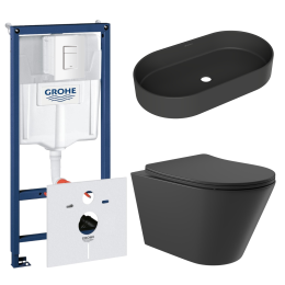 Комплект инсталляции GROHE Rapid SL 38772SH0 с унитазом Aqueduto CONE CON0140 и раковиной Aqueduto ESPIRAL ESP0240 (NW0472)