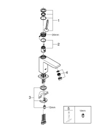 Смеситель для раковины GROHE Eurocube Joy, M-size, хром (23658000)