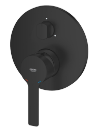 Внешняя часть смесителя для ванны GROHE Lineare с переключателем на 3 положения, матовый черный (240952431)