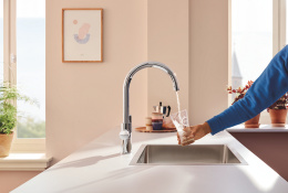 Смеситель для кухонной мойки GROHE Blue Pure StartCurve с функцией фильтрации, без фильтра в комплекте, хром (30592000)