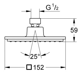 Верхний душ GROHE Euphoria Cube, 9,5 л/мин, 1 режим, хром (27705000)