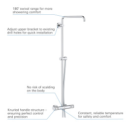 Душевая система GROHE Euphoria System с термостатом для душа, хром (26241001)