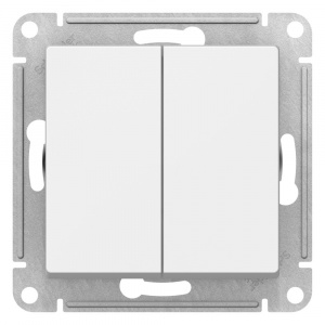 Переключатель перекрестный 2-клавишный Systeme Electric (Schneider Electric) Atlas Design 10АХ, белый ATN000173