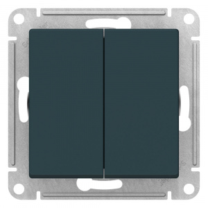 Переключатель перекрестный 2-клавишный Systeme Electric (Schneider Electric) Atlas Design 10АХ, изумруд ATN000873