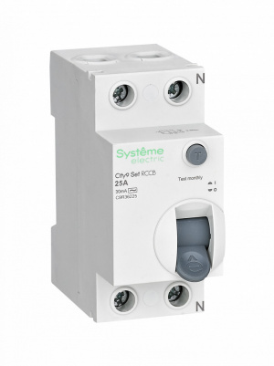 Выключатель дифференциального тока Systeme Electric (Schneider Electric) City9 Set 2Р 25 А, 30 мА, тип AC, 6 кА, C9R36225