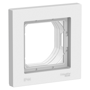 Рамка 1-постовая Systeme Electric (Schneider Electric) AtlasDesign AQUA IP44, белая ATN440101