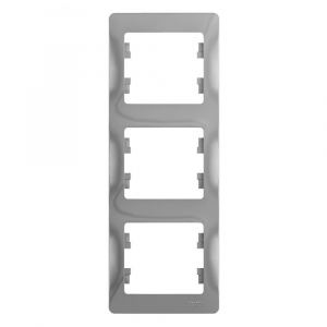 Рамка 3-постовая вертикальная Systeme Electric (Schneider Electric) Glossa, алюминий GSL000307