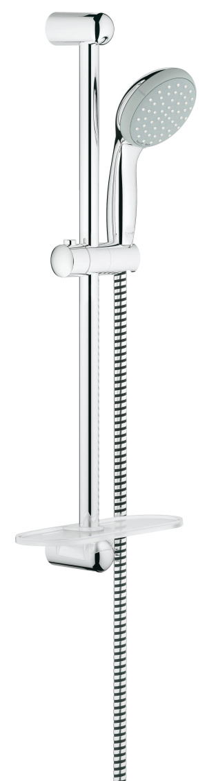 Душевой гарнитур GROHE Tempesta 100 с мыльницей, 2 режима струи, душевая штанга 600 мм, 5,7 л/мин, хром/серый (27926000)