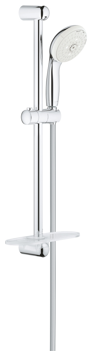 Душевой гарнитур GROHE New Tempesta 100 с мыльницей, 4 режима струи, душевая штанга 600 мм, 9,5 л/мин, хром (28436002)