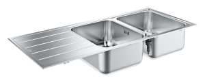 Мойка GROHE K500 с корзинчатым вентилем, нержавеющая сталь (31588SD1)