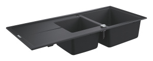 Мойка GROHE K400 с крылом, черный гранит (31643AP0)