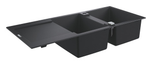 Мойка GROHE K500 с двумя чашами, 1160 x 500 мм, черный гранит (31647AP0)