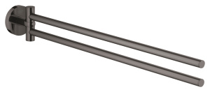 Держатель для полотенца GROHE Essentials двойной, поворотный, тёмный графит глянец (40371A01)