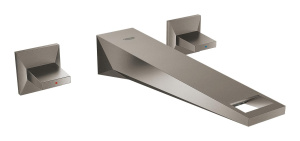 Внешняя часть смесителя для раковины GROHE Allure Brilliant на 3 отверстия, вынос 210 мм, темный графит матовый (20348AL0)