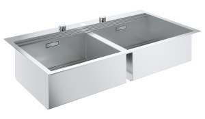 Мойка GROHE из нержавеющей стали, 2 чаши, без корзинчатого вентиля, K800 120-S 102,4/56 2.0 (31585SD0)