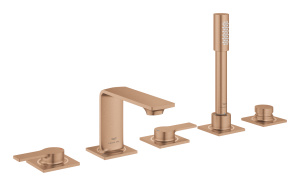 Смеситель для ванны GROHE Allure двухвентильный, на 5 отверстий, на край ванны, теплый закат матовый (25221DL1)