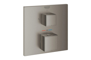 Внешняя часть термостата для душа GROHE Grohtherm Cube на 2 потребителя, темный графит матовый (24154AL0)