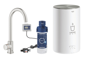 Смеситель для кухни GROHE Red Mono и бойлер Red M-size, суперсталь (30085DC1)