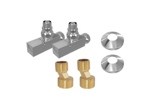 Комплект фитингов для подключения полотенцесушителя Aquatek, хром AQ 2020CH