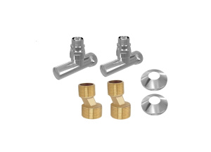 Комплект фитингов для подключения полотенцесушителя Aquatek, хром AQ 1020CH