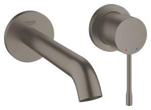 Внешняя часть смесителя для раковины GROHE Essence на 2 отверстия, M-Size, темный графит матовый (19408AL1/U), уцененный товар