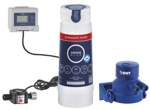Комплект фильтра UltraSafe с головкой и счётчиком воды GROHE Blue (40876000)